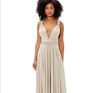 4 tan, never worn, perfect condition, TwoBirds Bridesmaid dresses in a bundle.